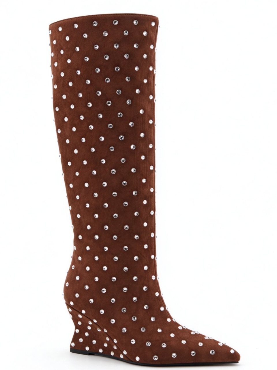 Elowen boot,COSMO Footwear,Rhinestone Studded Wedge Knee High Boots