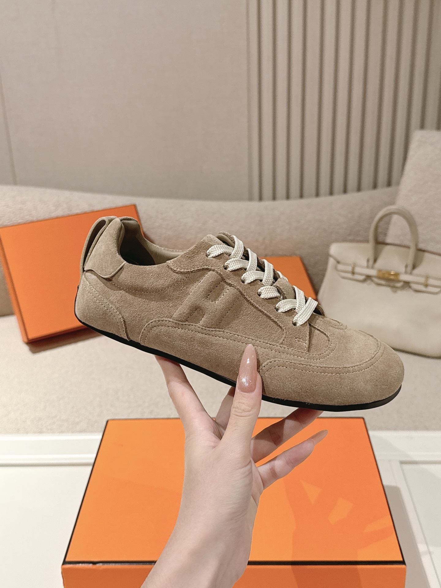 Women Suede Retro Sneakers Soft Flat Casual Shoes Lace Up German Trainer Shoes