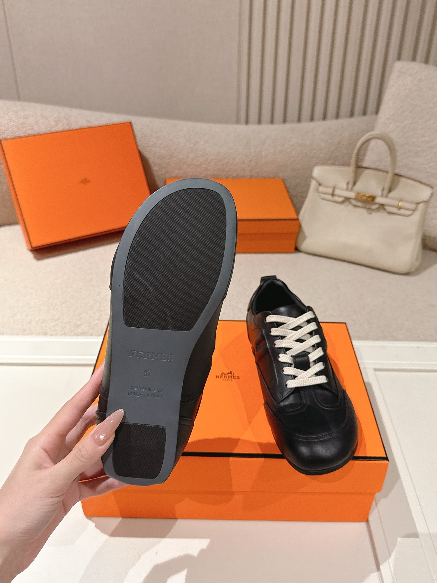 Women Leather German Trainers Flat Casual Sneakers Lace Up Daily Walking Shoes