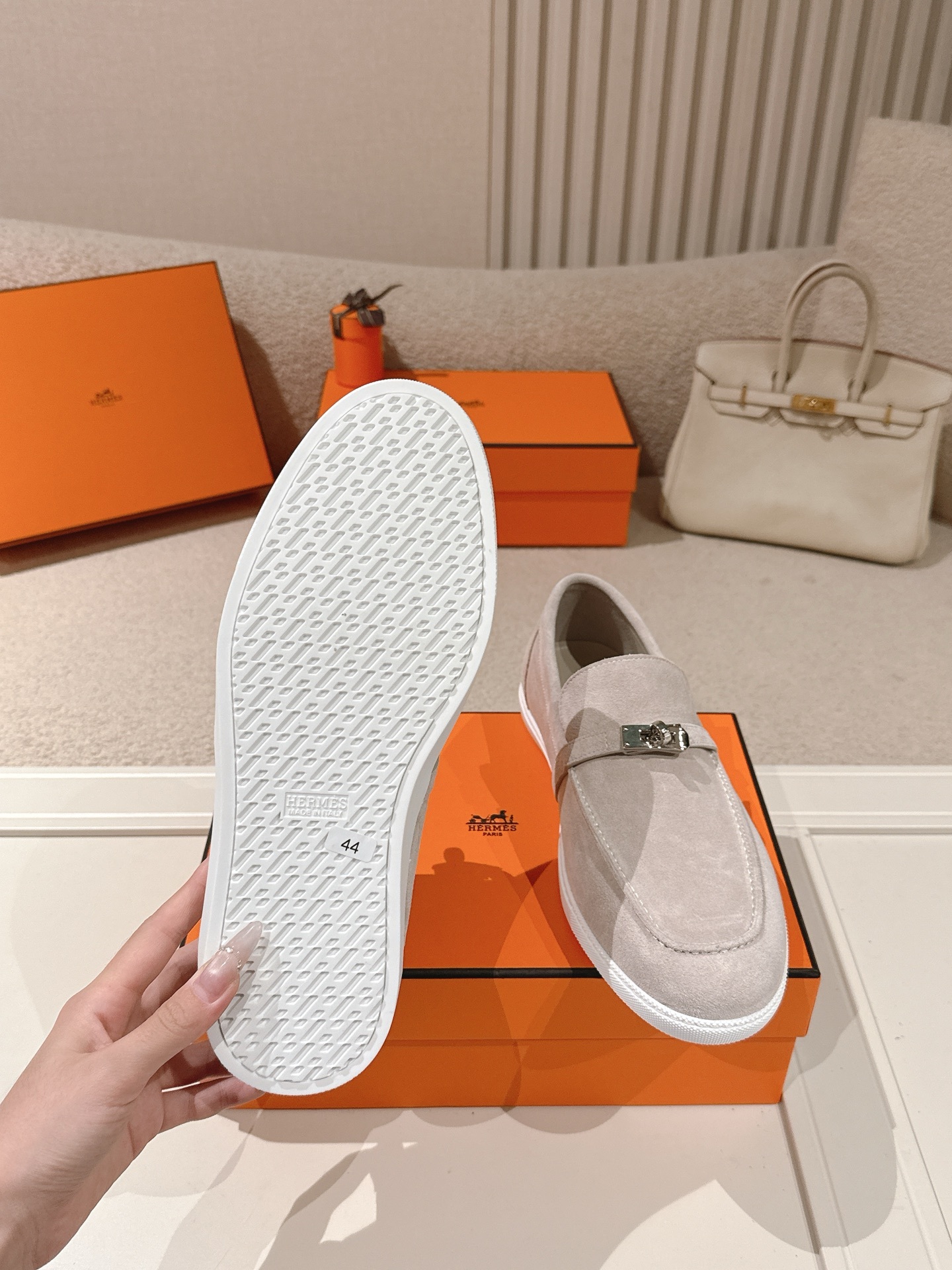 Women Suede Metal Buckle Loafers Casual Flat Slip On Shoes