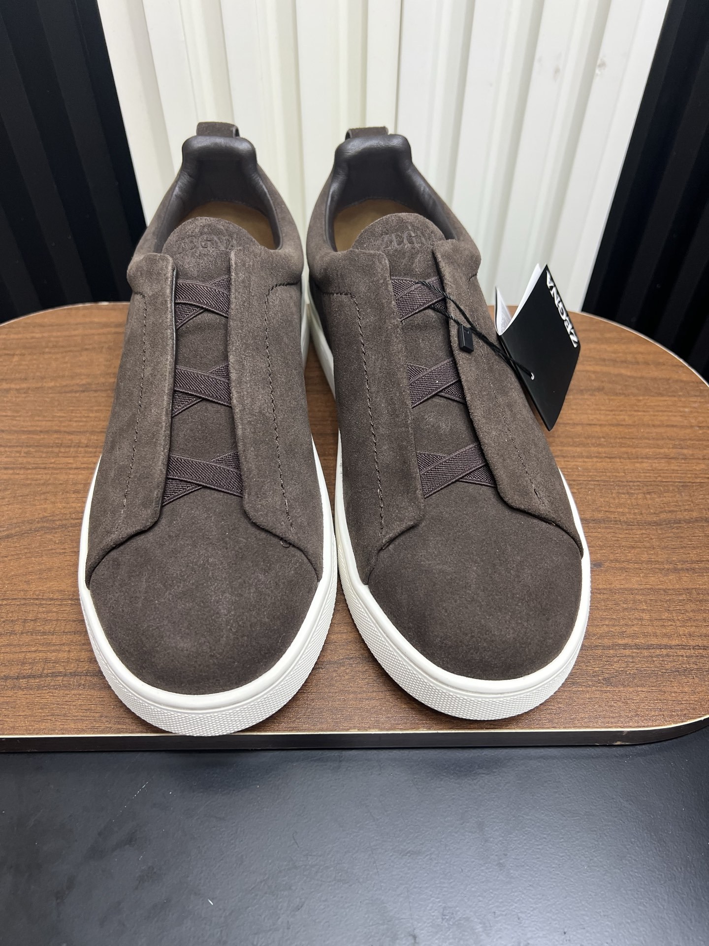 Men's Suede Triple Stitch Slip On Sneakers, Luxury Casual Low Top Walking Shoes, Comfort Fashion Flat Skate Shoes