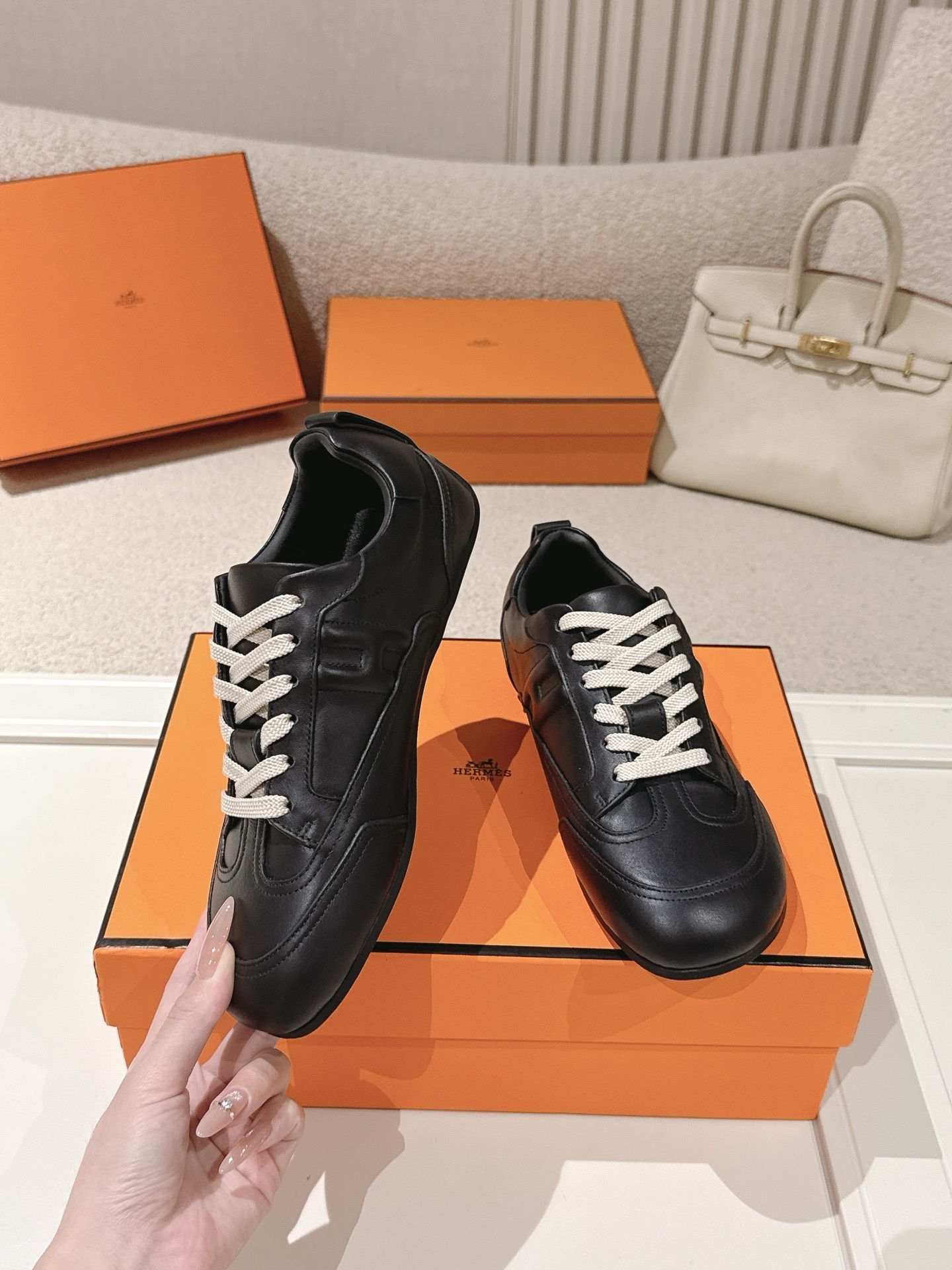 Women Leather German Trainers Flat Casual Sneakers Lace Up Daily Walking Shoes