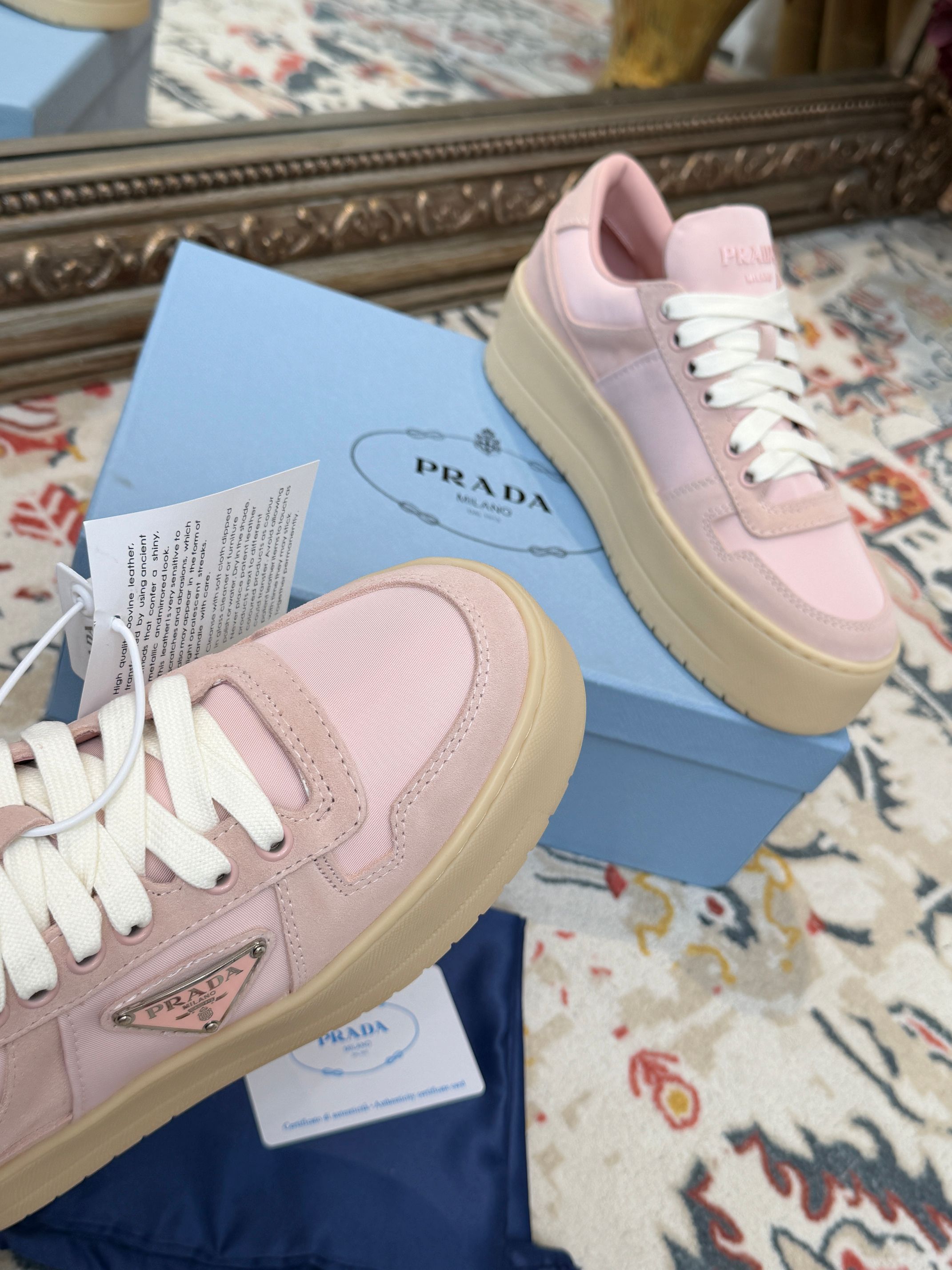 Women Pink Suede Platform Sneakers Lace Up Thick Sole Casual Walking Shoes