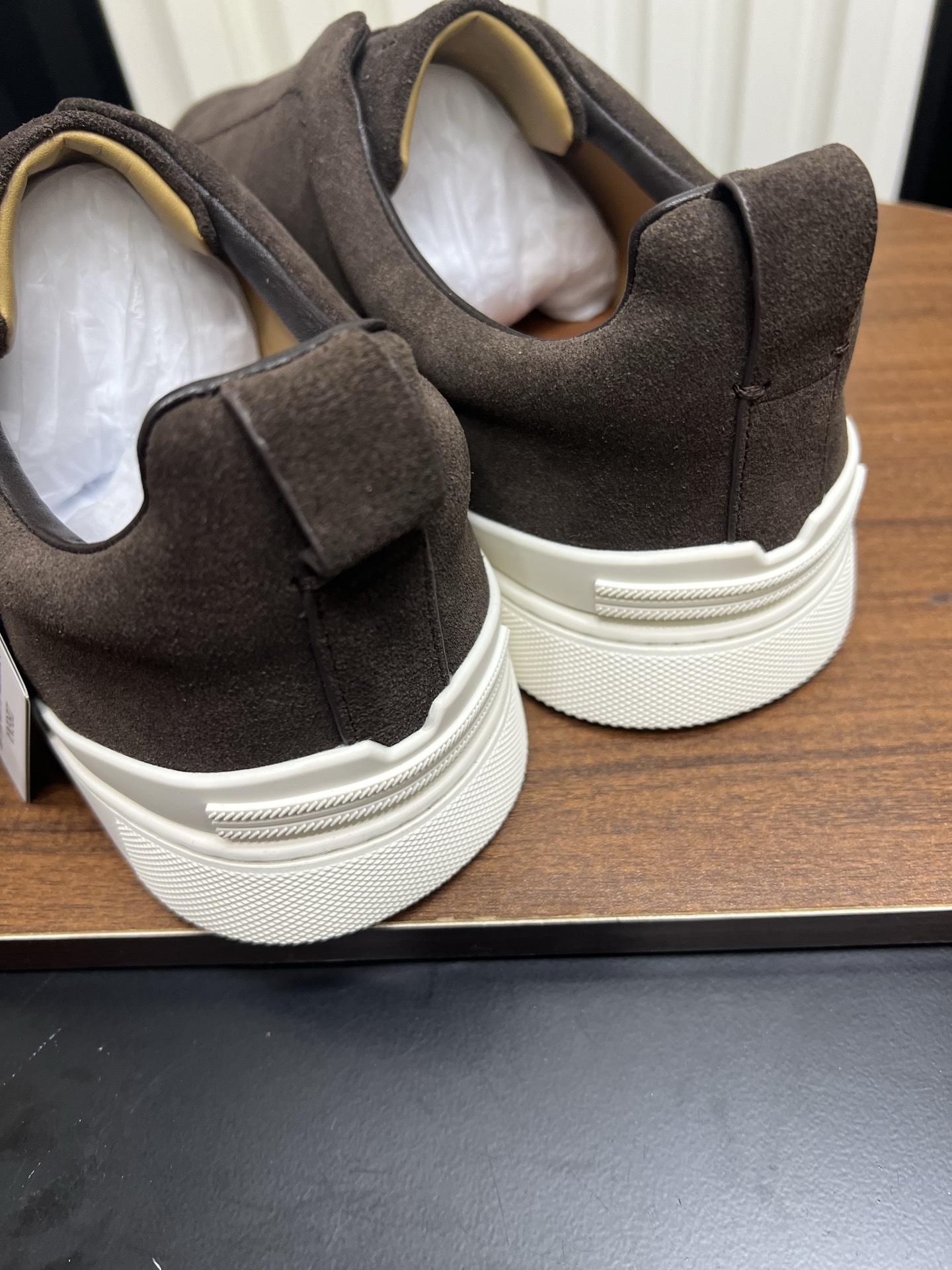 Men's Suede Triple Stitch Slip On Sneakers, Luxury Casual Low Top Walking Shoes, Comfort Fashion Flat Skate Shoes