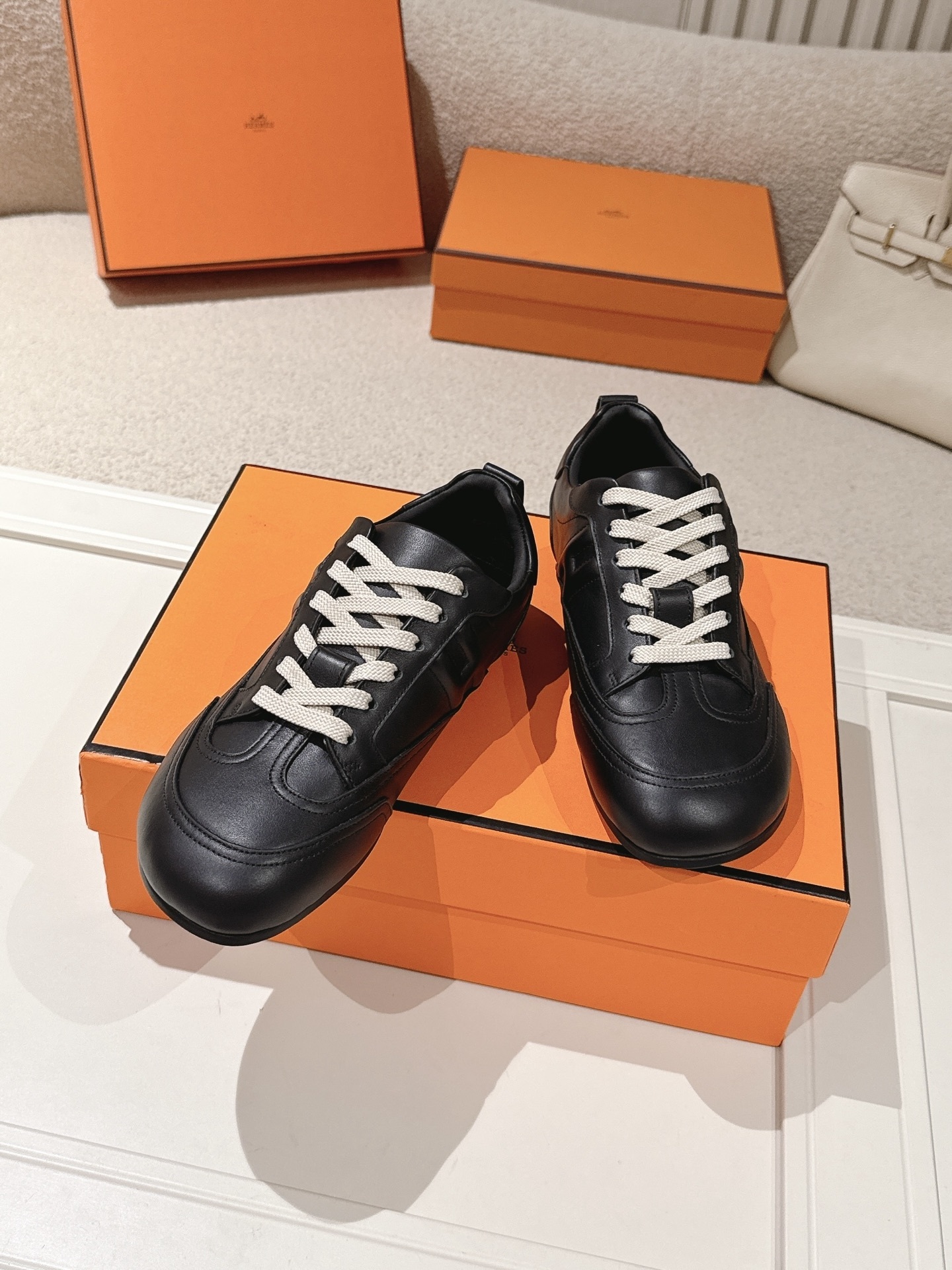 Women Leather German Trainers Flat Casual Sneakers Lace Up Daily Walking Shoes