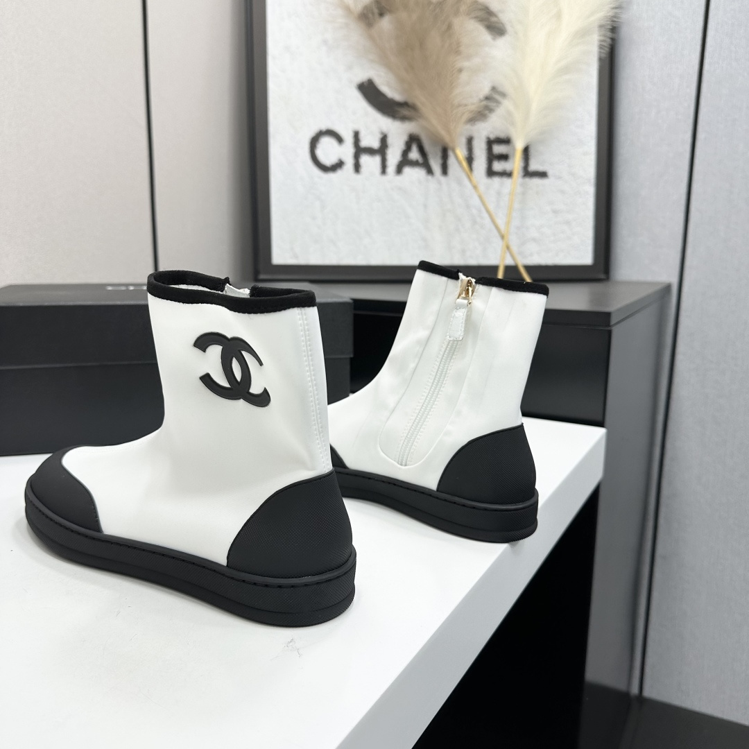 Women Black White Color Block Stretch Ankle Boots Side Zipper Platform Short Booties Casual Sock Boots