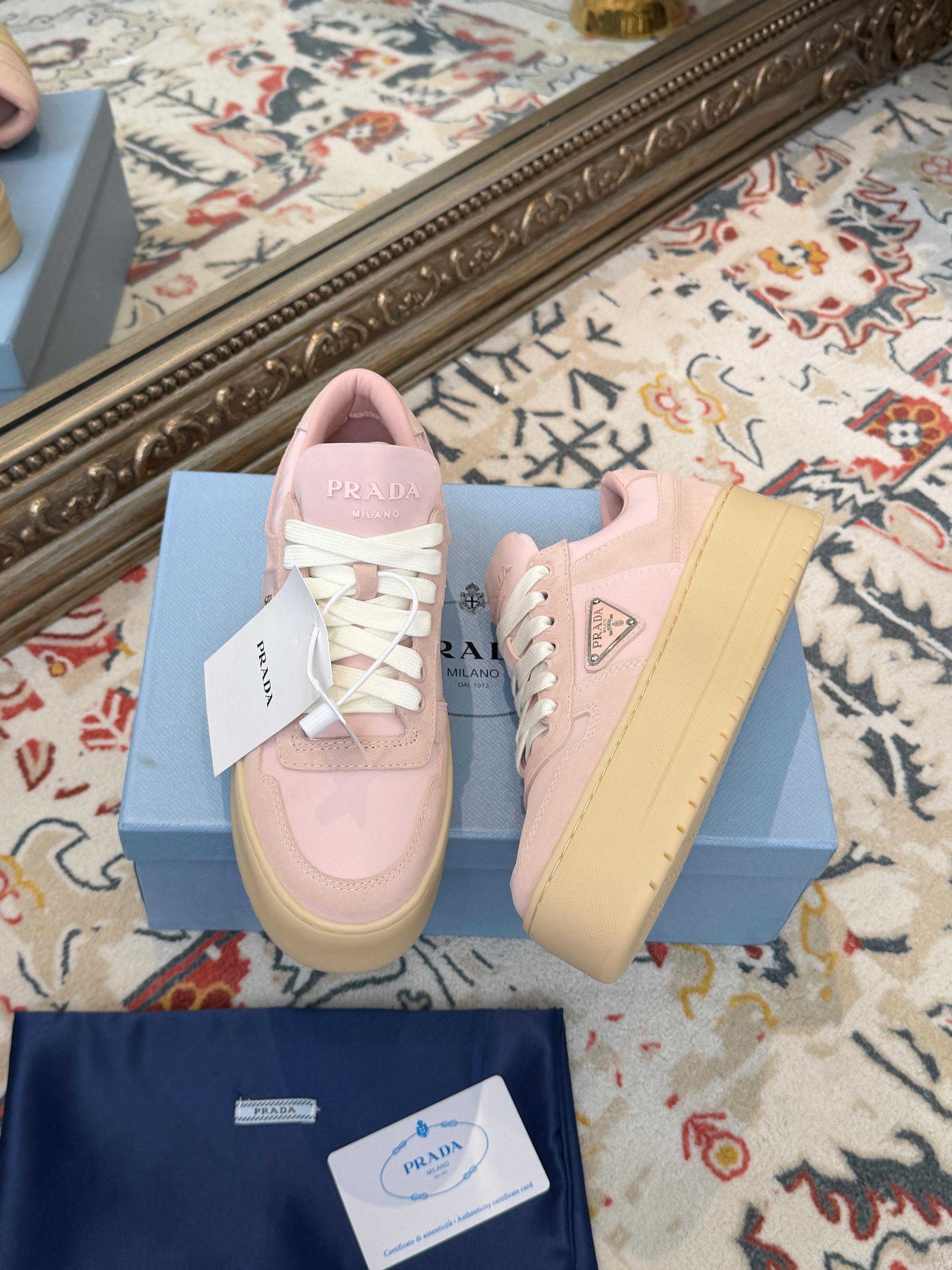 Women Pink Suede Platform Sneakers Lace Up Thick Sole Casual Walking Shoes