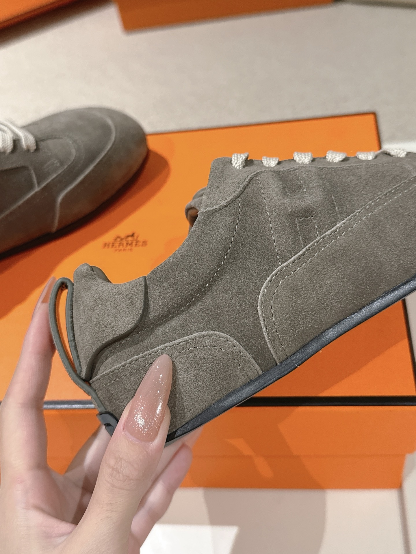 Women Gray Suede Retro Sneakers Light Lace Up German Trainer Flat Casual Walking Shoes
