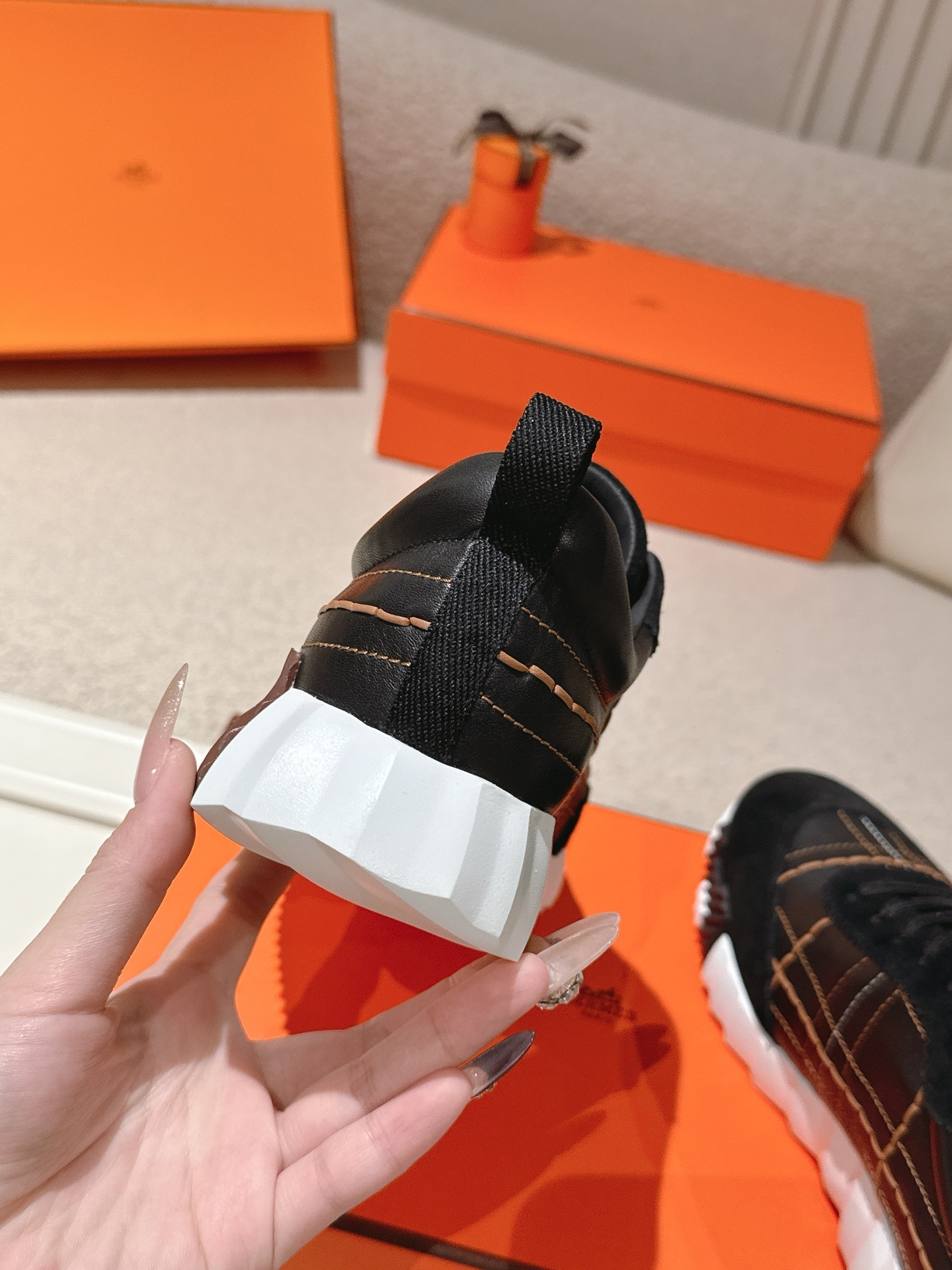 Women Grid Stitching Lace Up Platform Sneakers Leather Casual Walking Shoes