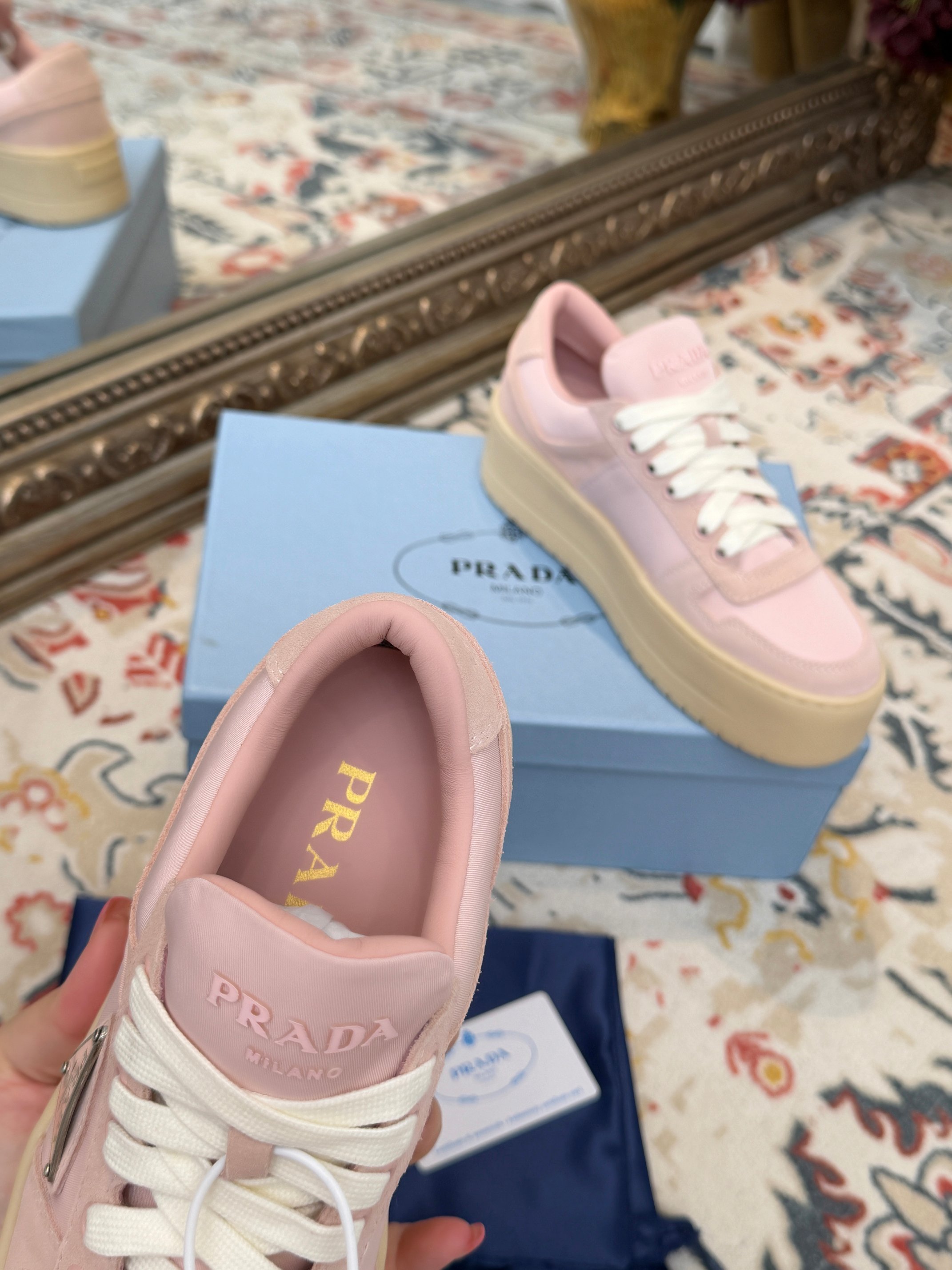 Women Pink Suede Platform Sneakers Lace Up Thick Sole Casual Walking Shoes