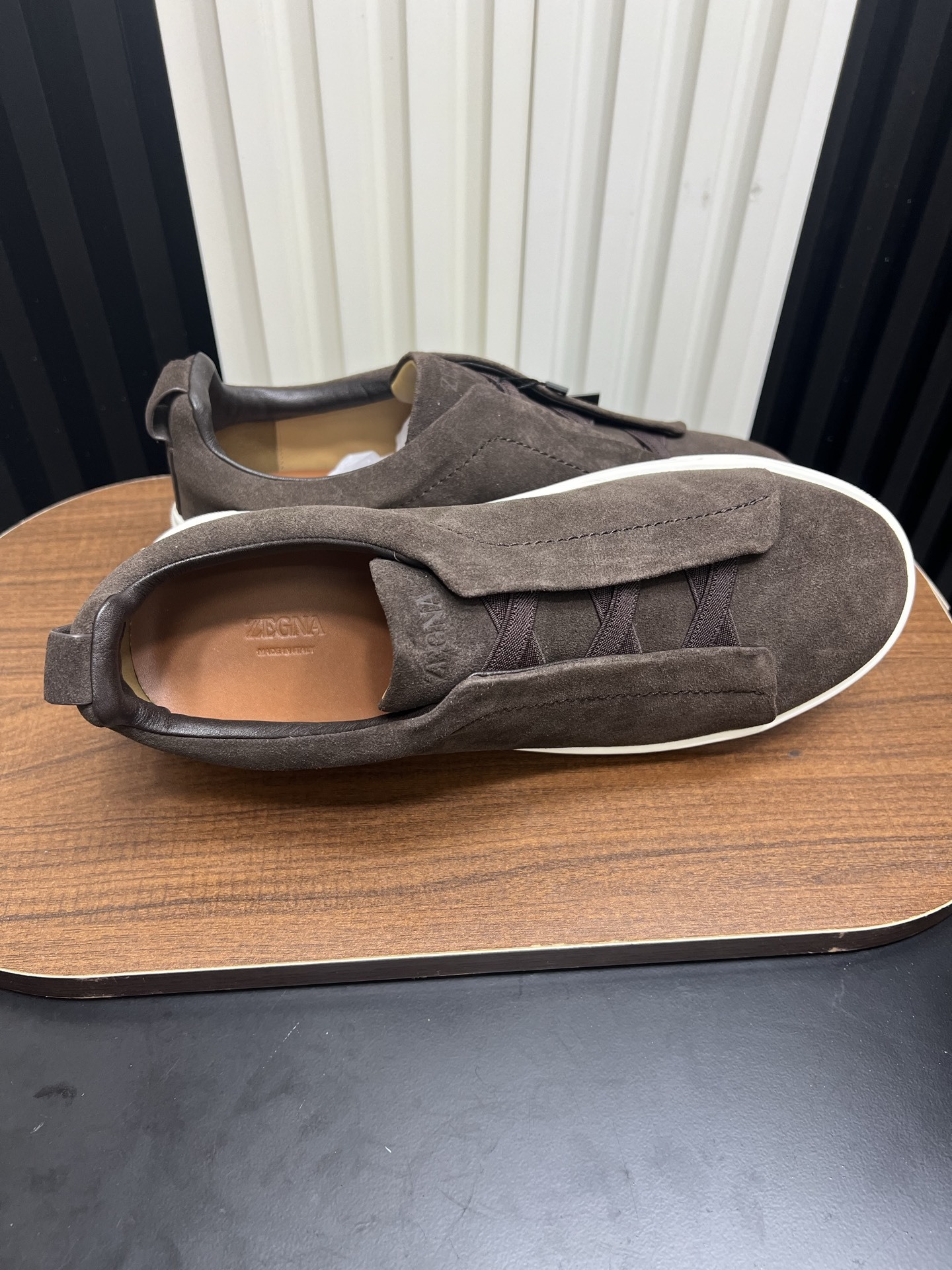 Men's Suede Triple Stitch Slip On Sneakers, Luxury Casual Low Top Walking Shoes, Comfort Fashion Flat Skate Shoes