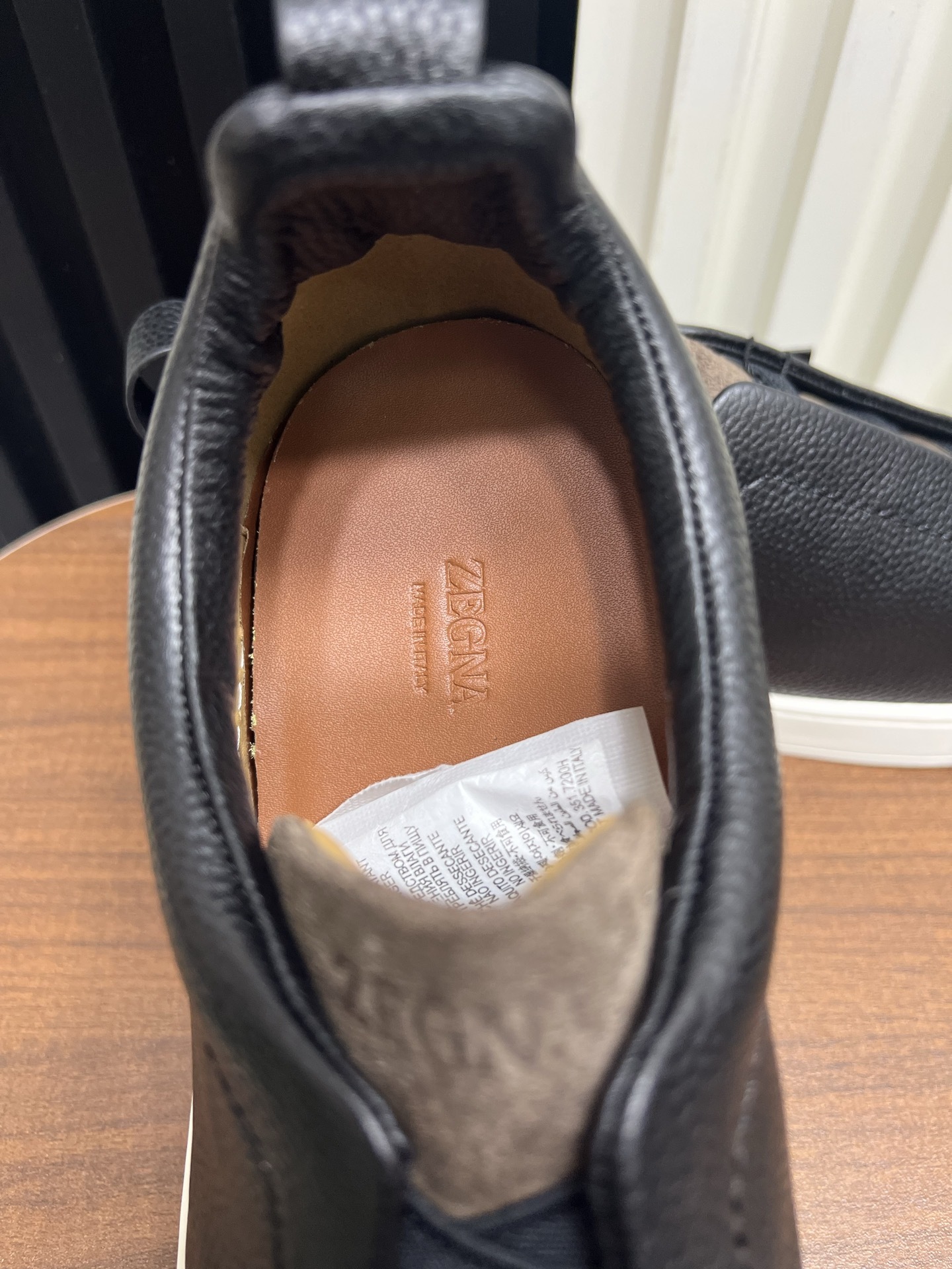Men Slip-On Leather Suede Spliced Casual Shoes Black Dark Brown Laceless Sneakers