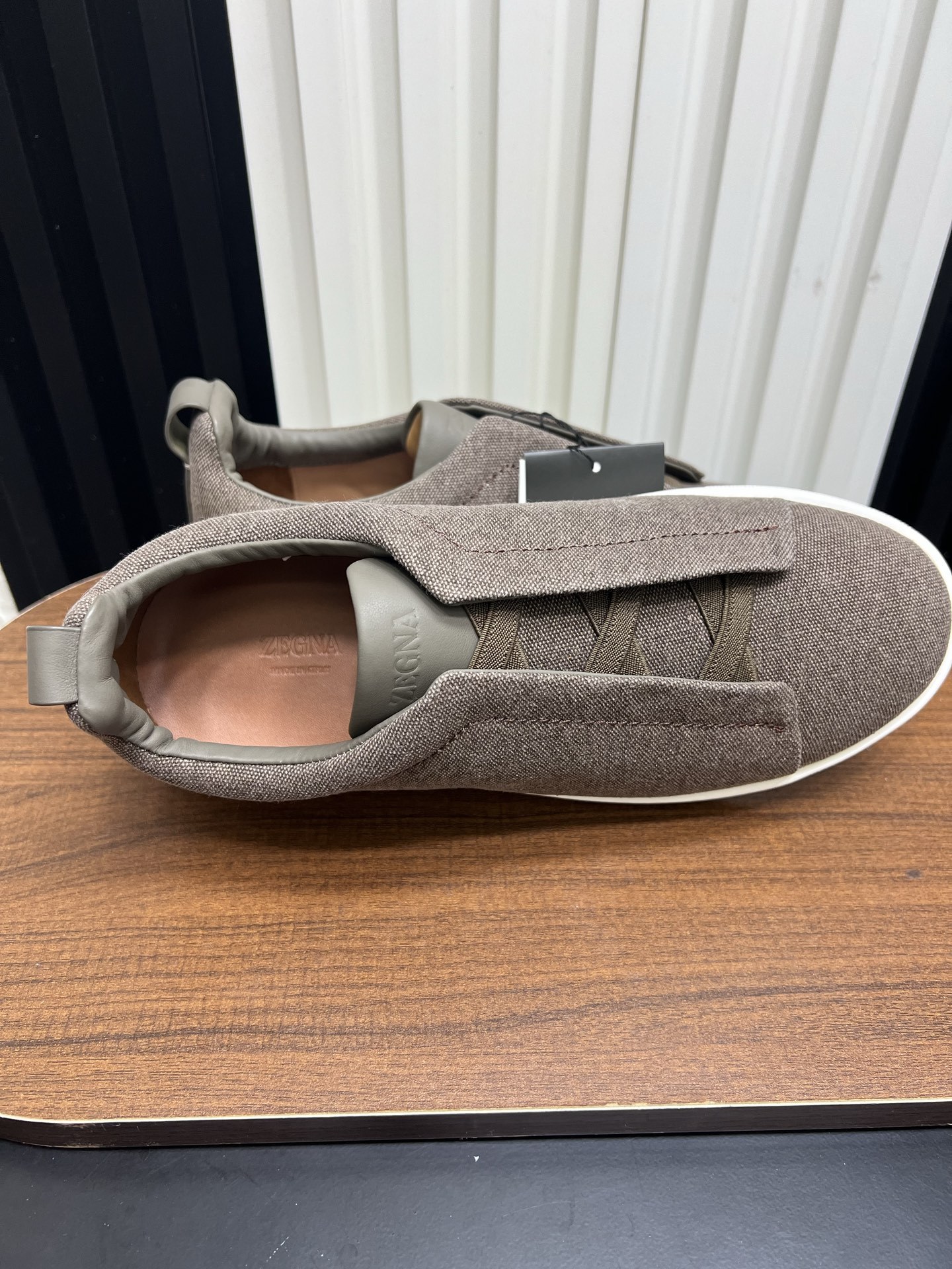 Men Slip-On Linen Canvas Casual Shoes Coffee Laceless Walking Sneakers