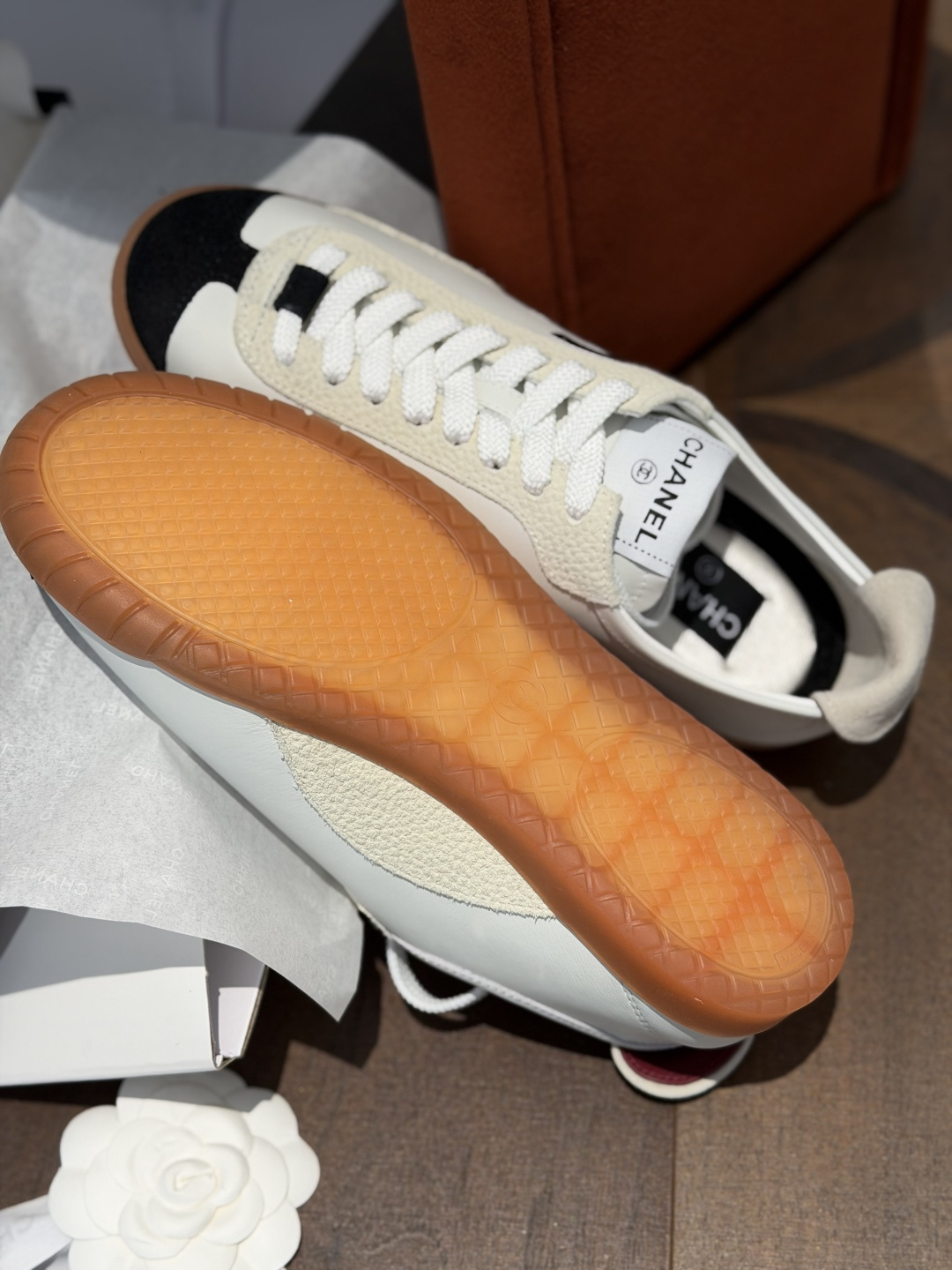 Women White Color Block Leather German Trainers Retro Lace Up Flat Casual Sneakers