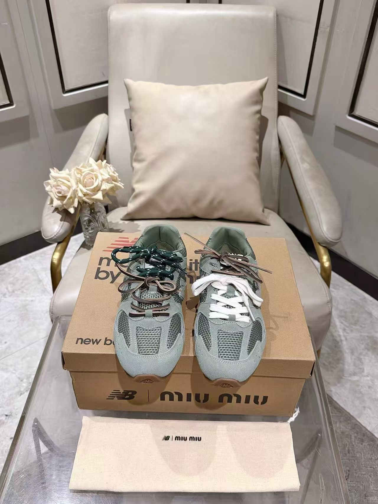 Light Green Suede Mesh Retro Sneakers Women Double Shoelace Casual Sports Shoes Wear-resistant Rubber Sole Walking Trainers