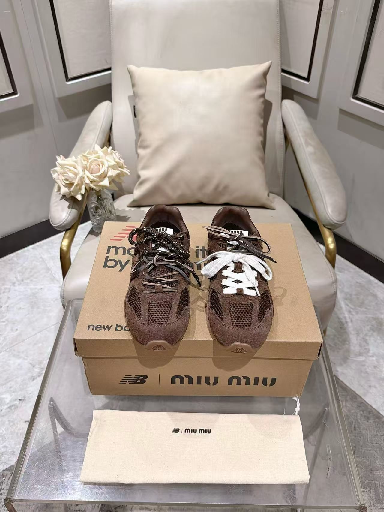 Coffee Brown Suede Mesh Retro Sneakers Women Double Lace Up Casual Walking Shoes Non Slip Rubber Sole Vintage Trainers