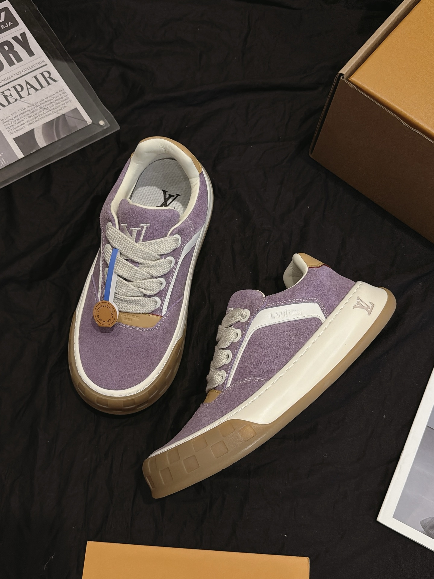 Purple Suede Casual Skate Shoes White Stripe Non Slip Gum Rubber Sole Fashion Retro Sneakers Unisex