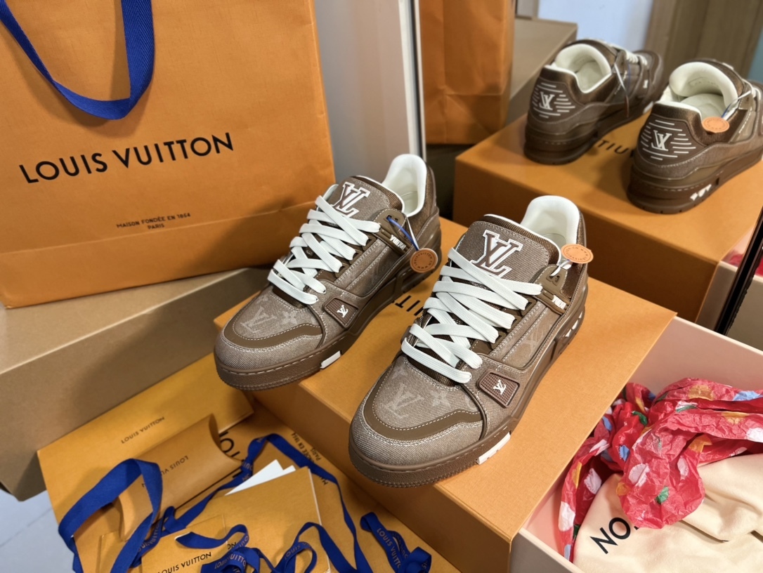 Men Retro Brown Jacquard Low Top Skate Shoes Thick White Laces Fashion Casual Walking Sneakers Daily Street Versatile Footwear