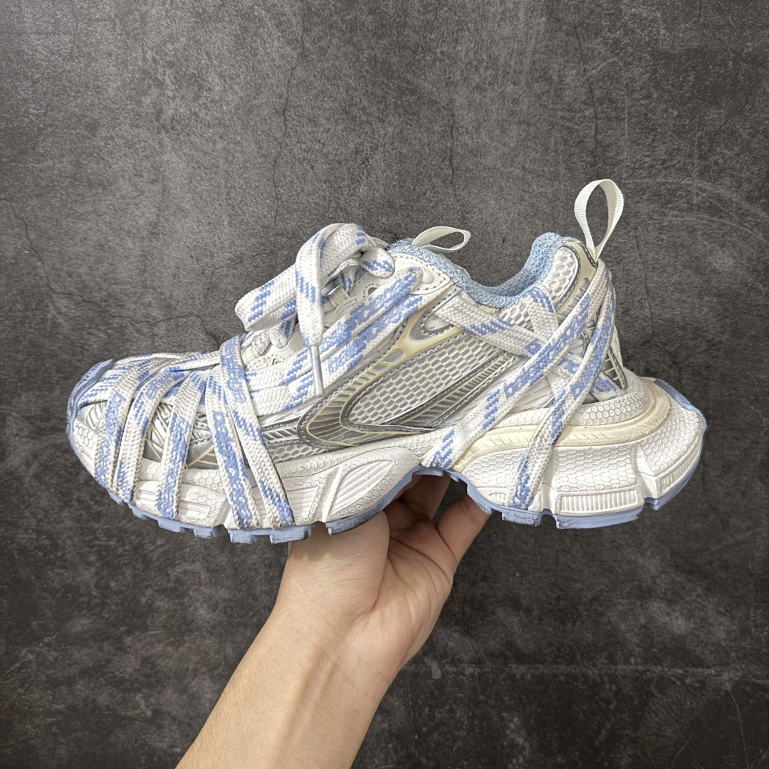 Blue White Strap Mesh Chunky Sneakers Women Fashion Platform Casual Walking Shoes Breathable Vintage Dad Shoes