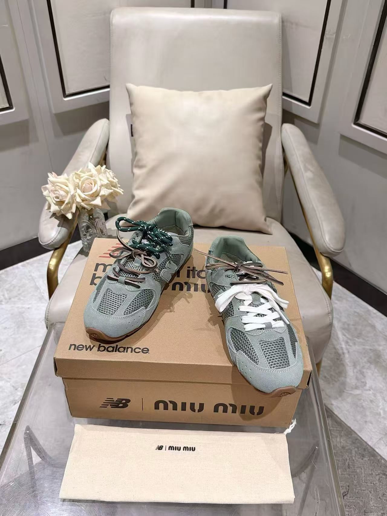 Light Green Suede Mesh Retro Sneakers Women Double Shoelace Casual Sports Shoes Wear-resistant Rubber Sole Walking Trainers