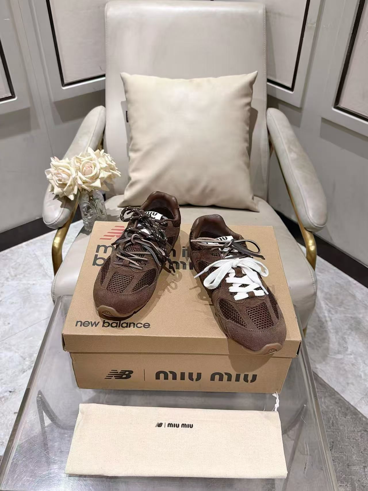 Coffee Brown Suede Mesh Retro Sneakers Women Double Lace Up Casual Walking Shoes Non Slip Rubber Sole Vintage Trainers