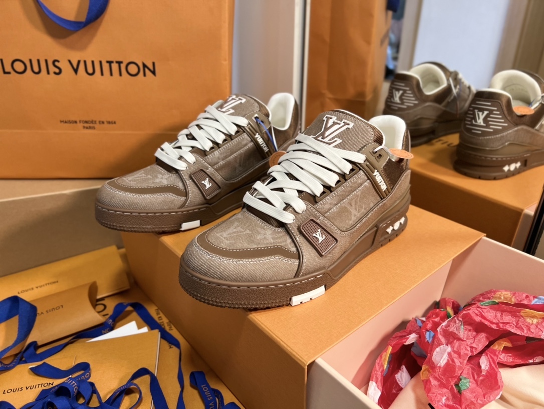 Men Retro Brown Jacquard Low Top Skate Shoes Thick White Laces Fashion Casual Walking Sneakers Daily Street Versatile Footwear