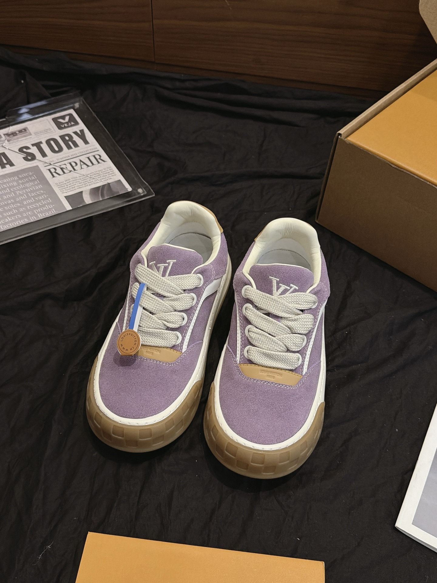 Purple Suede Casual Skate Shoes White Stripe Non Slip Gum Rubber Sole Fashion Retro Sneakers Unisex