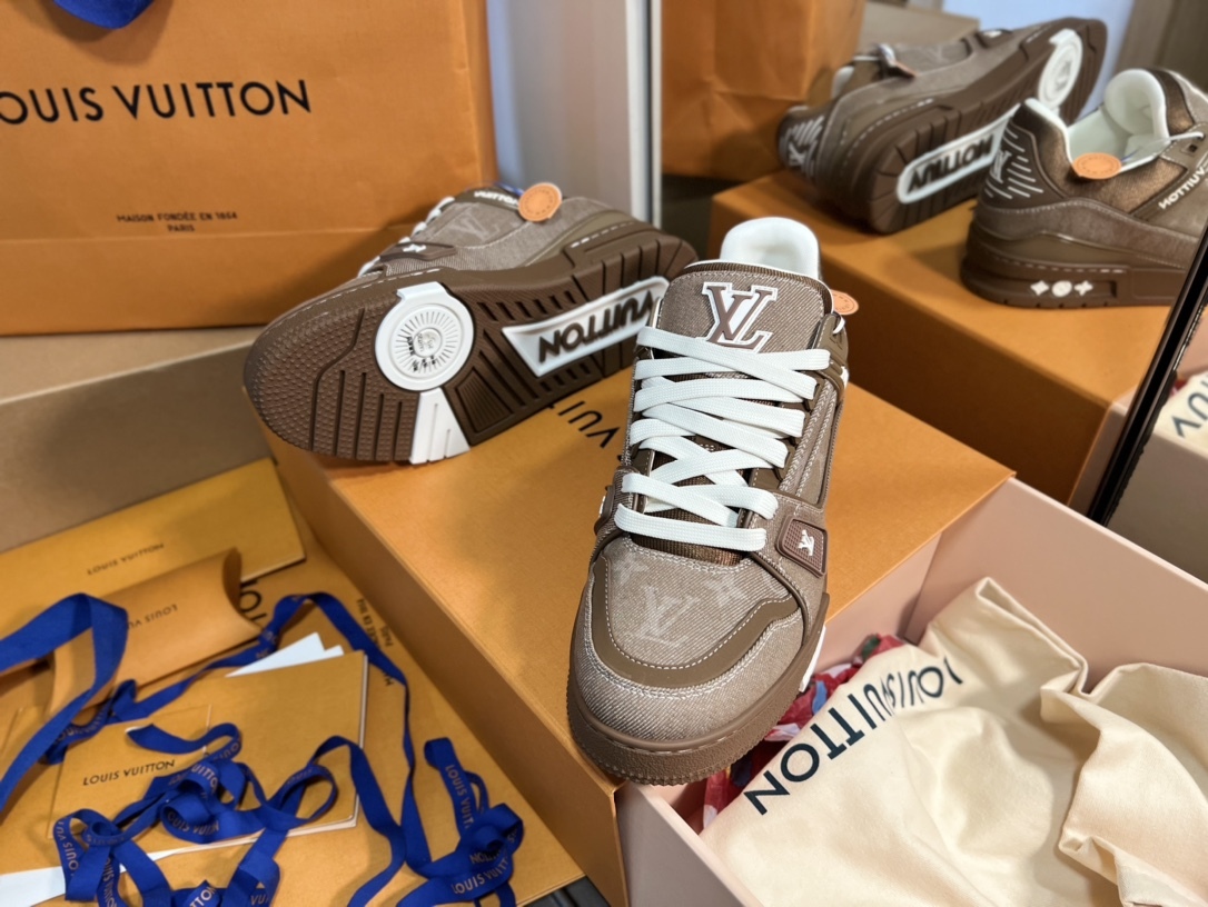 Men Retro Brown Jacquard Low Top Skate Shoes Thick White Laces Fashion Casual Walking Sneakers Daily Street Versatile Footwear