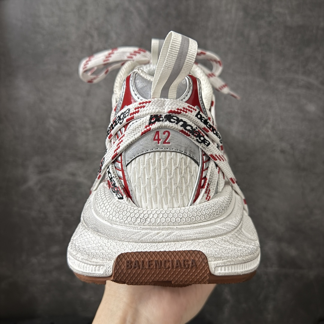 Unisex White Red Print Chunky Sneakers Vintage Mesh Dad Shoes Lace Up Breathable Cushion Non Slip Platform Walking Trainers