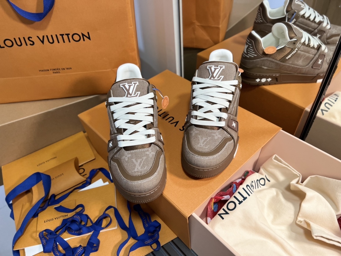 Men Retro Brown Jacquard Low Top Skate Shoes Thick White Laces Fashion Casual Walking Sneakers Daily Street Versatile Footwear