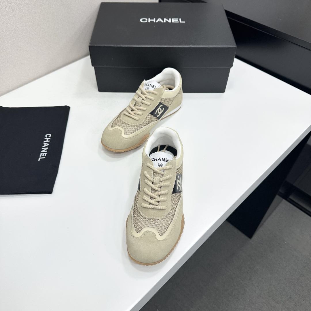 Women Khaki Mesh Suede Patchwork Sneakers Wear Resistant Gum Sole Retro Low Top Casual Walking Trainers