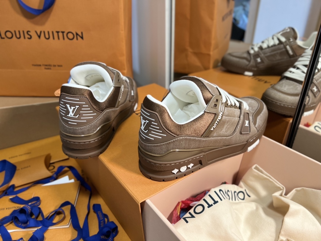 Men Retro Brown Jacquard Low Top Skate Shoes Thick White Laces Fashion Casual Walking Sneakers Daily Street Versatile Footwear