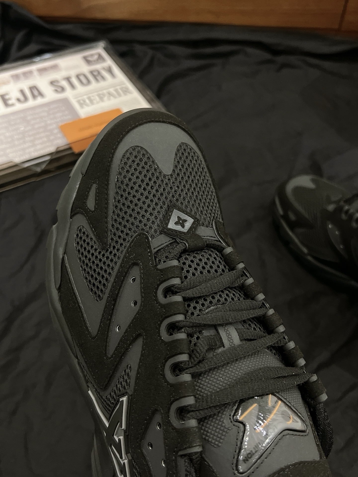 All Black Chunky Platform Dad Shoes Men Breathable Mesh Non-Slip Outdoor Walking Sneakers Fashion Casual Sports Trainers