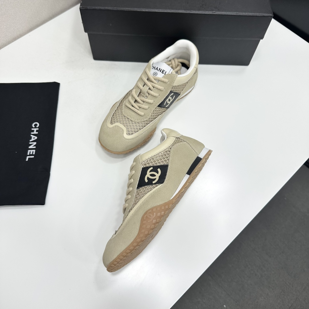 Women Khaki Mesh Suede Patchwork Sneakers Wear Resistant Gum Sole Retro Low Top Casual Walking Trainers