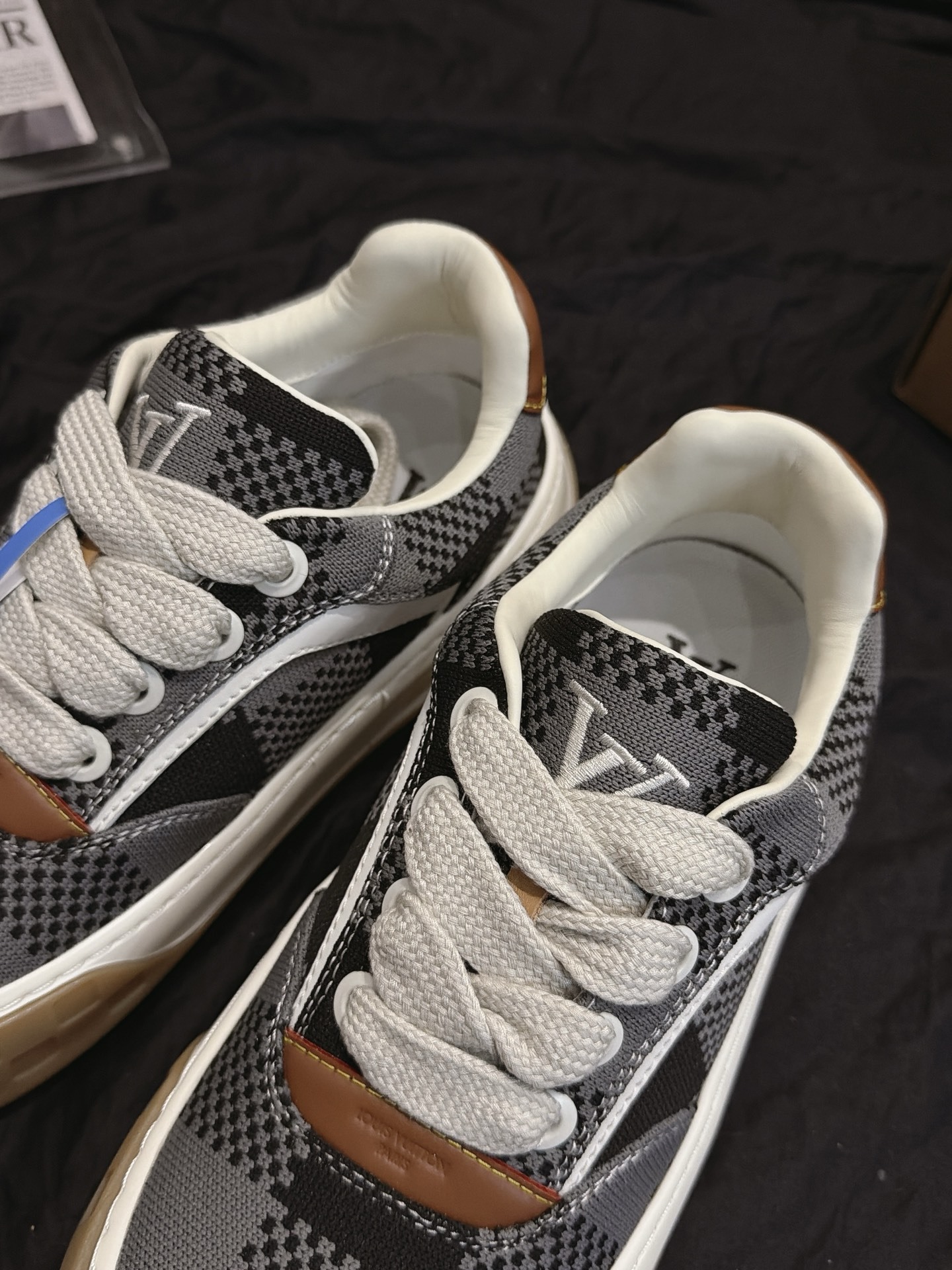 Black White Plaid Canvas Skate Shoes Retro Gum Rubber Sole Fashion Casual Sneakers Unisex