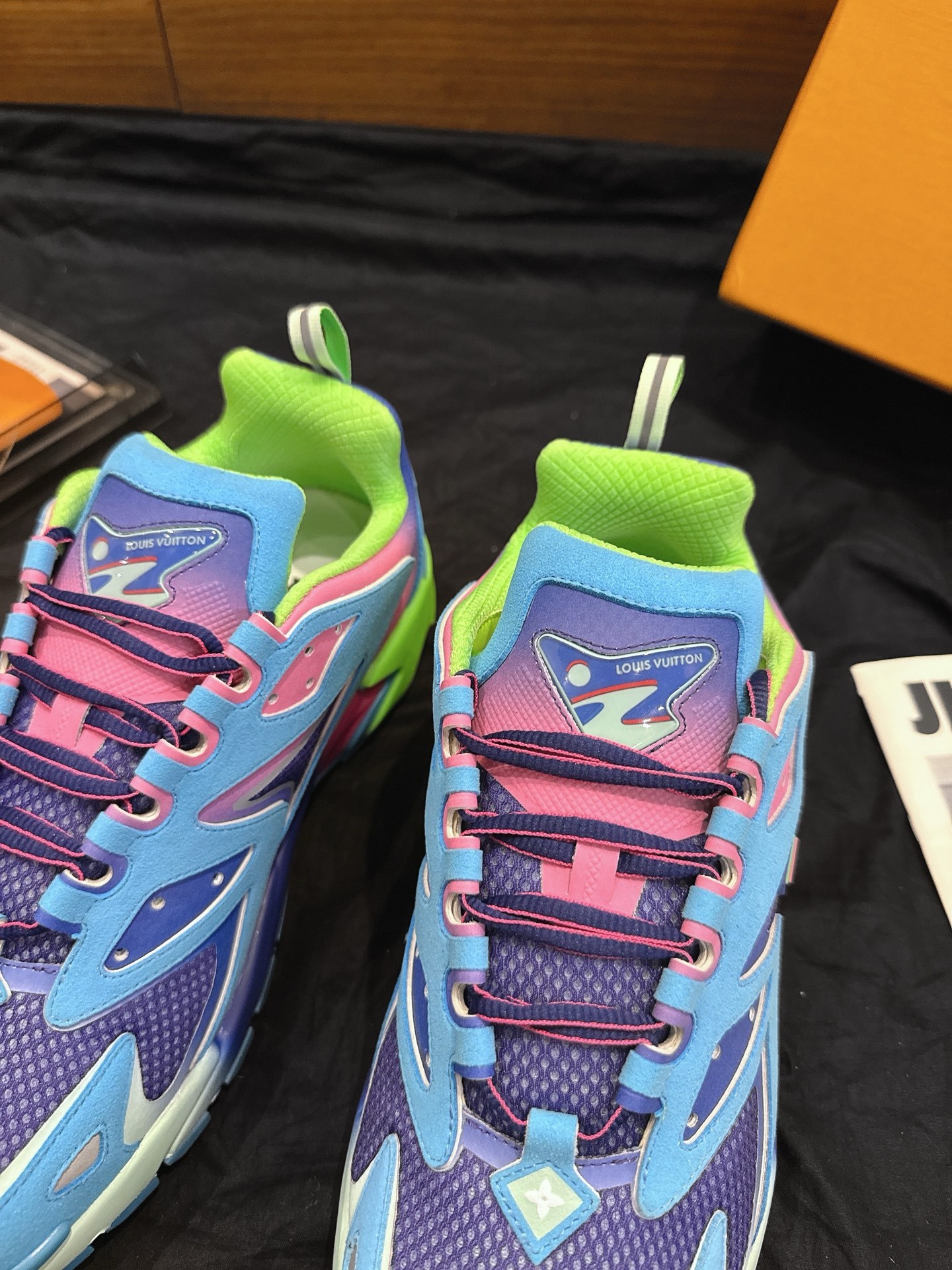 Gradient Blue Pink Green Colorblock Chunky Sneakers Men Breathable Mesh Platform Casual Dad Shoes Fashion Outdoor Sports Trainers