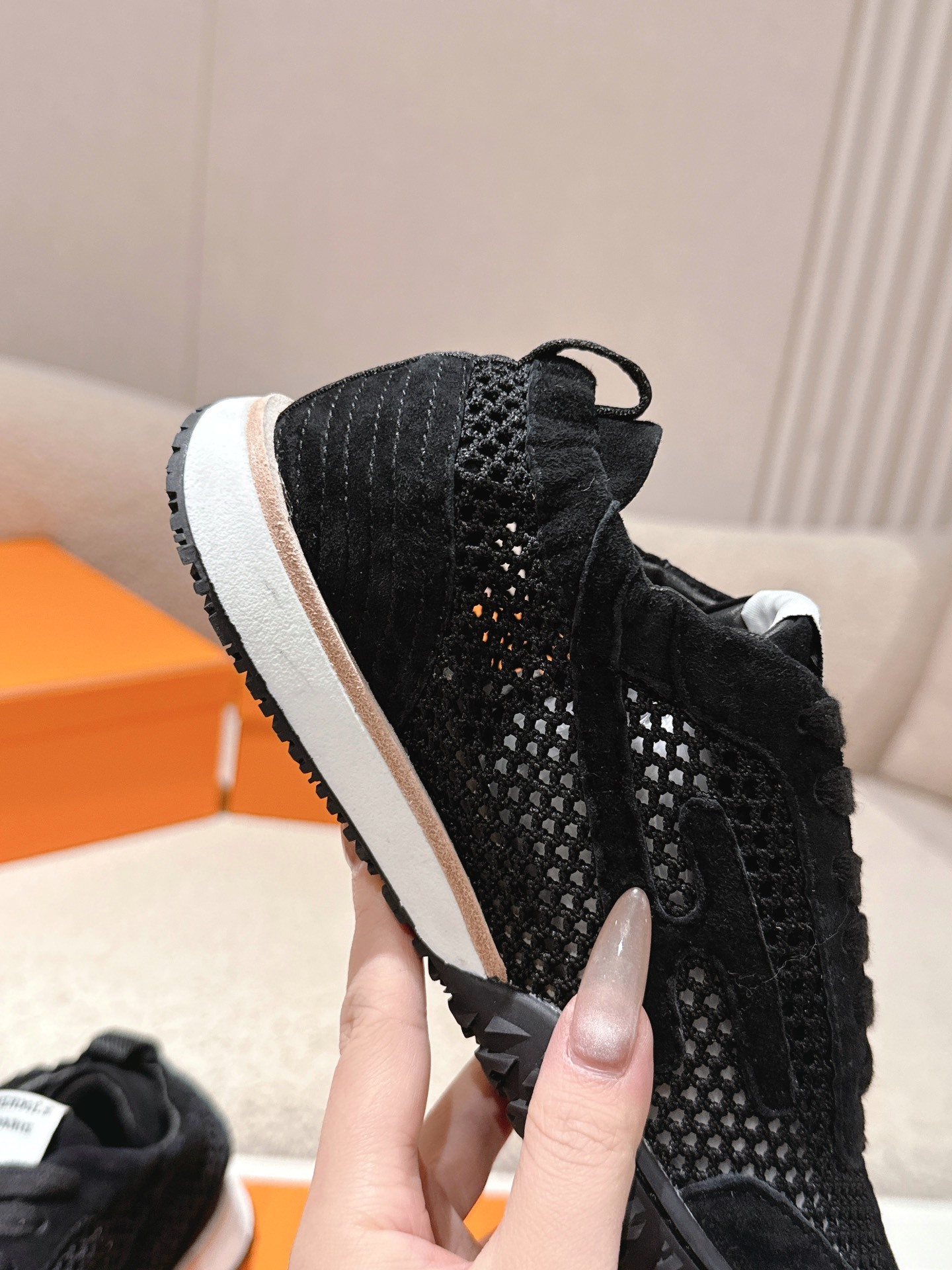 Full Black Hollow Breathable Mesh Casual Sneakers Women Lightweight Non Slip Gum Sole Lace Up Walking Sports Trainers