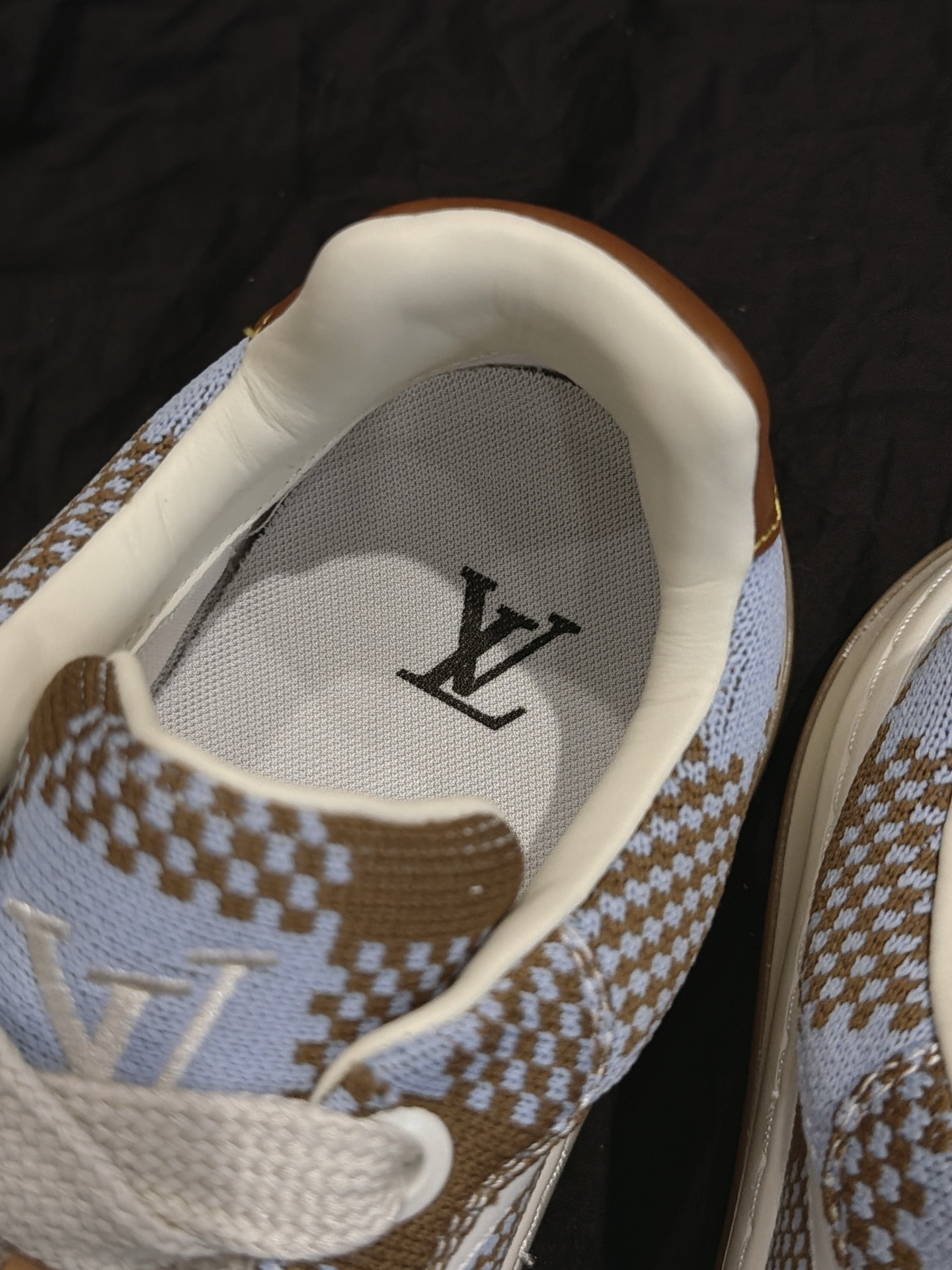 Brown Blue Checkered Canvas Skate Shoes Non Slip Rubber Sole Fashion Retro Casual Sneakers For Men Women