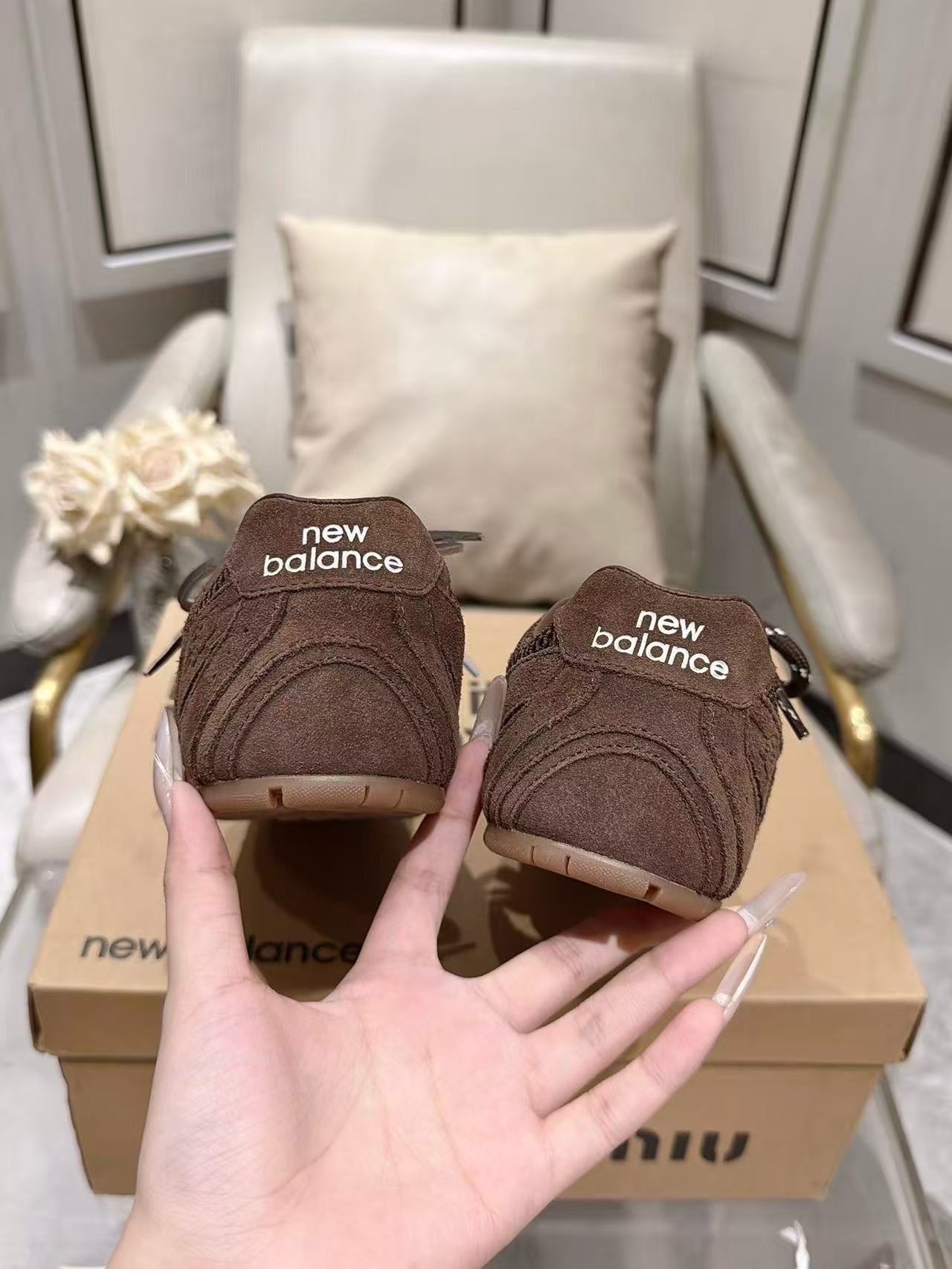 Coffee Brown Suede Mesh Retro Sneakers Women Double Lace Up Casual Walking Shoes Non Slip Rubber Sole Vintage Trainers