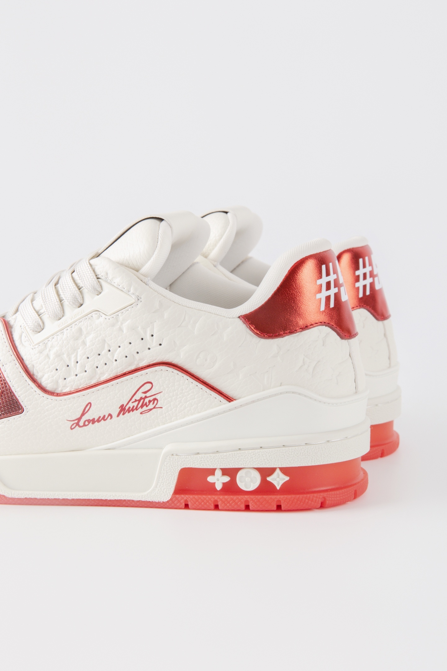 White Red Stitching Leather Low Top Sneakers Unisex Fashion Skate Casual Shoes