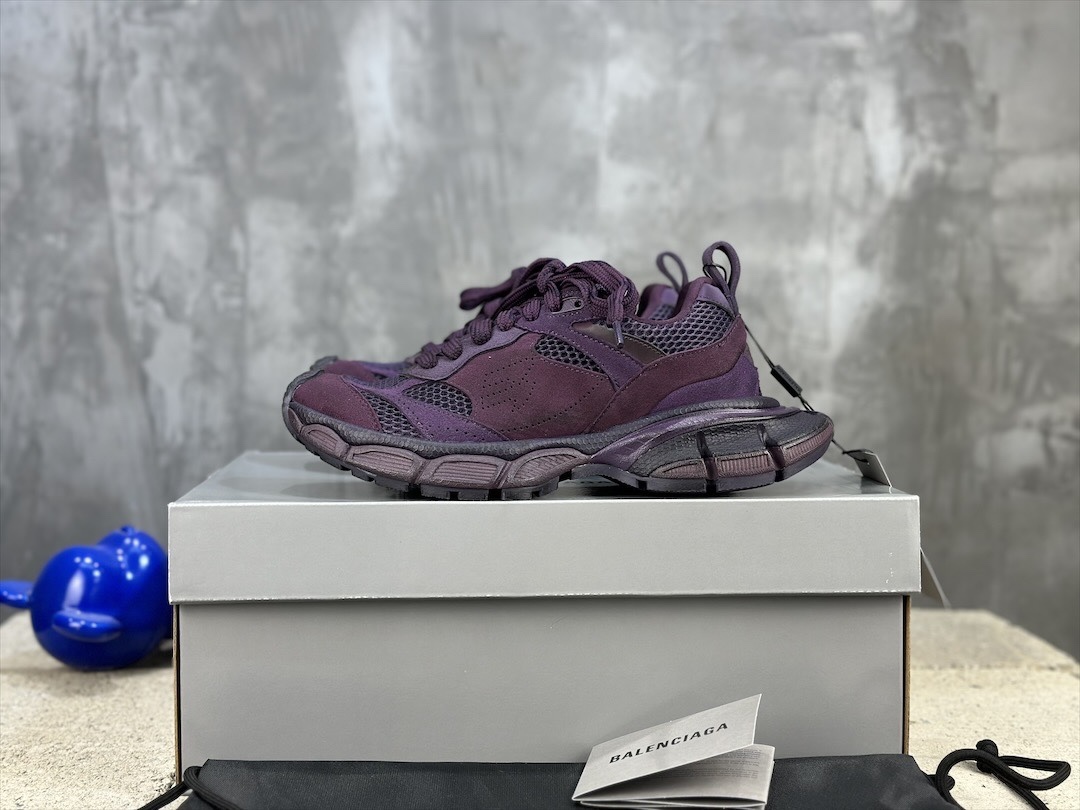 Purple Mesh Chunky Dad Shoes Breathable Mesh Upper Lace Up Thick Cushion Sole Non Slip Wear Resistant Outdoor Sports Running Casual Sneakers
