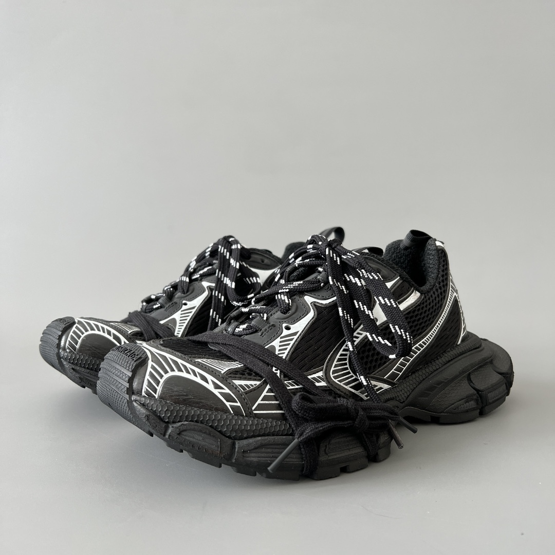 All Black Reflective Mesh Chunky Dad Shoes Double Shoelace Design Breathable Thick Cushion Platform Sneakers Anti Slip Wear Resistant Outdoor Walking Fashion Casual Sports Trainers