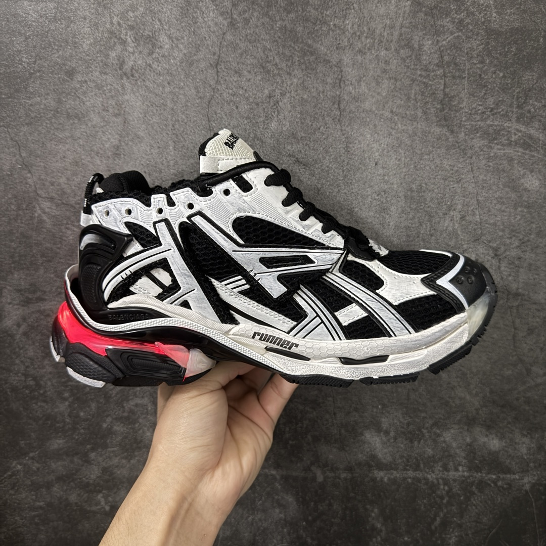 Black White Colorblock Chunky Sneakers Heel Red Decor Thick Sole Breathable Mesh Non Slip Street Casual Running Shoes Unisex