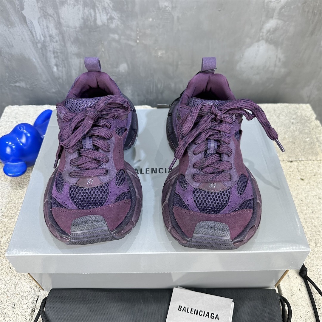 Purple Mesh Chunky Dad Shoes Breathable Mesh Upper Lace Up Thick Cushion Sole Non Slip Wear Resistant Outdoor Sports Running Casual Sneakers