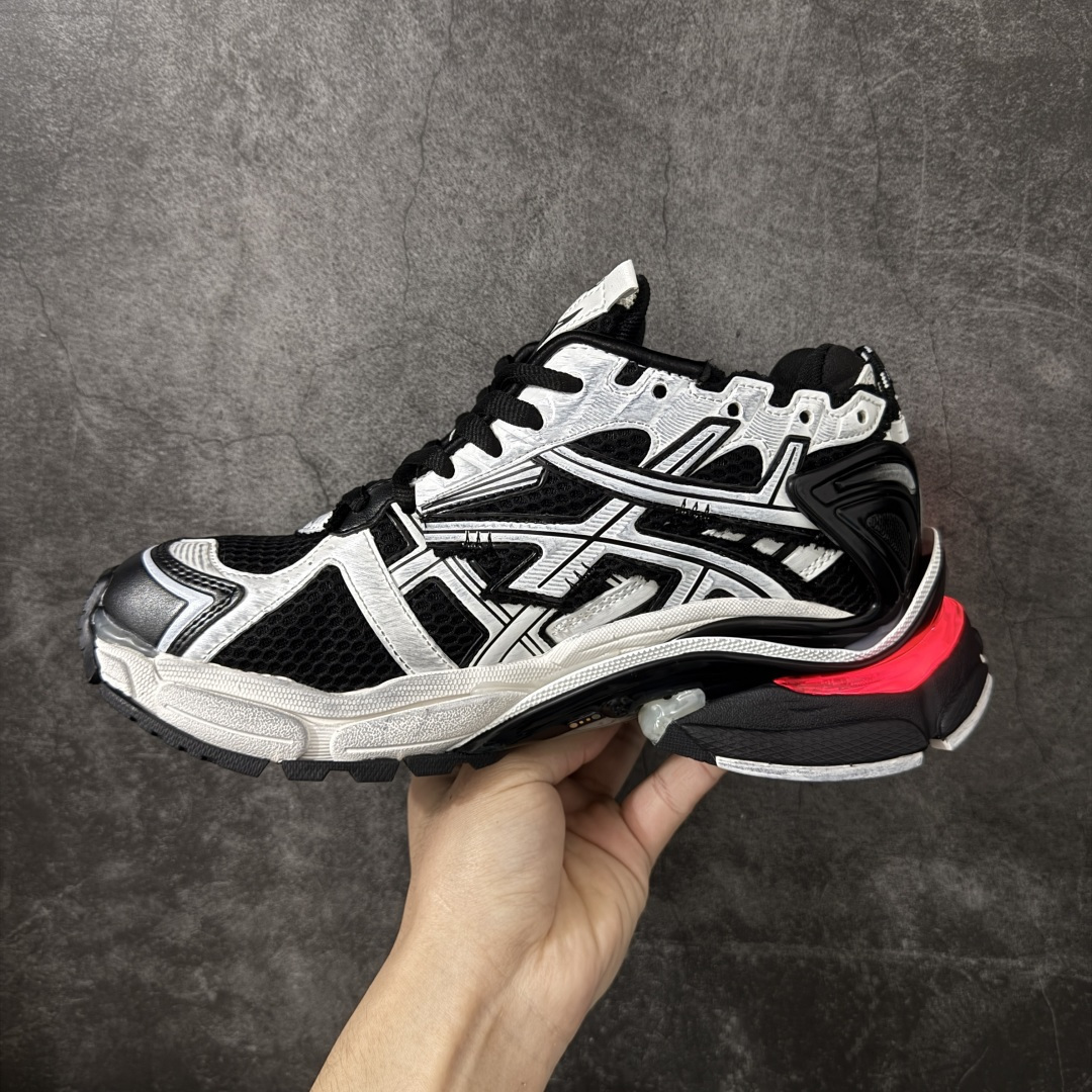 Black White Colorblock Chunky Sneakers Heel Red Decor Thick Sole Breathable Mesh Non Slip Street Casual Running Shoes Unisex