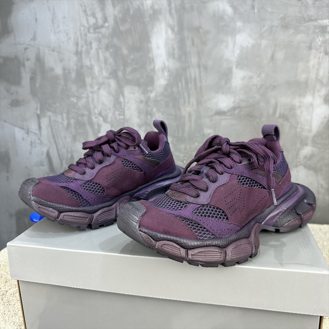 Purple Mesh Chunky Dad Shoes Breathable Mesh Upper Lace Up Thick Cushion Sole Non Slip Wear Resistant Outdoor Sports Running Casual Sneakers