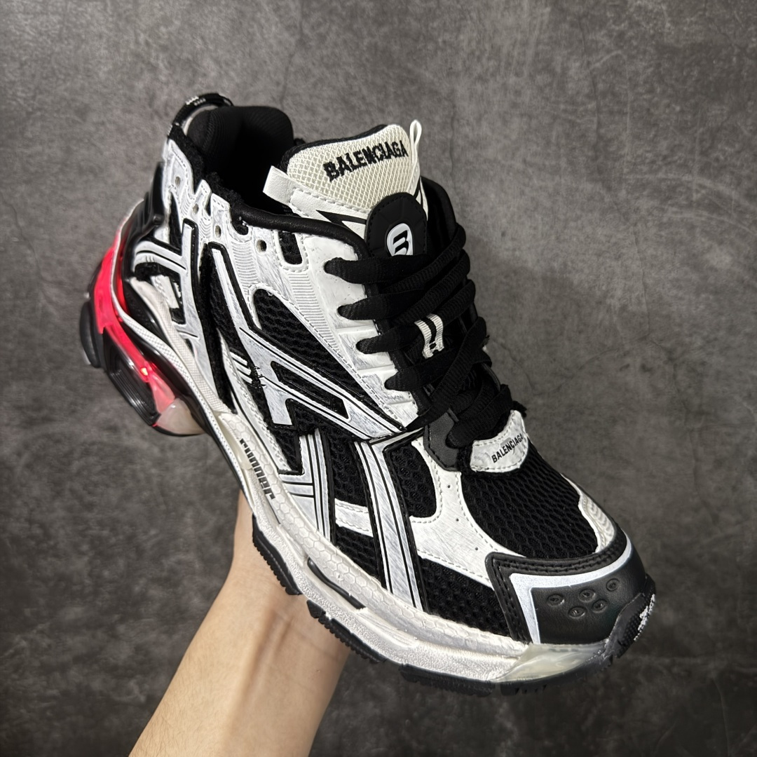 Black White Colorblock Chunky Sneakers Heel Red Decor Thick Sole Breathable Mesh Non Slip Street Casual Running Shoes Unisex