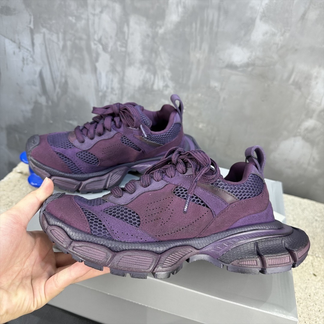 Purple Mesh Chunky Dad Shoes Breathable Mesh Upper Lace Up Thick Cushion Sole Non Slip Wear Resistant Outdoor Sports Running Casual Sneakers