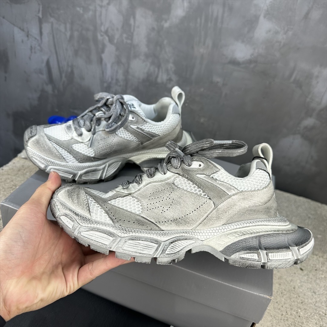 Vintage Washed Gray Mesh Distressed Chunky Dad Sneakers Breathable Mesh Suede Splicing Lace-Up Thick Cushion Sole Anti-Slip Wear Resistant Outdoor Walking Casual Sports Shoes