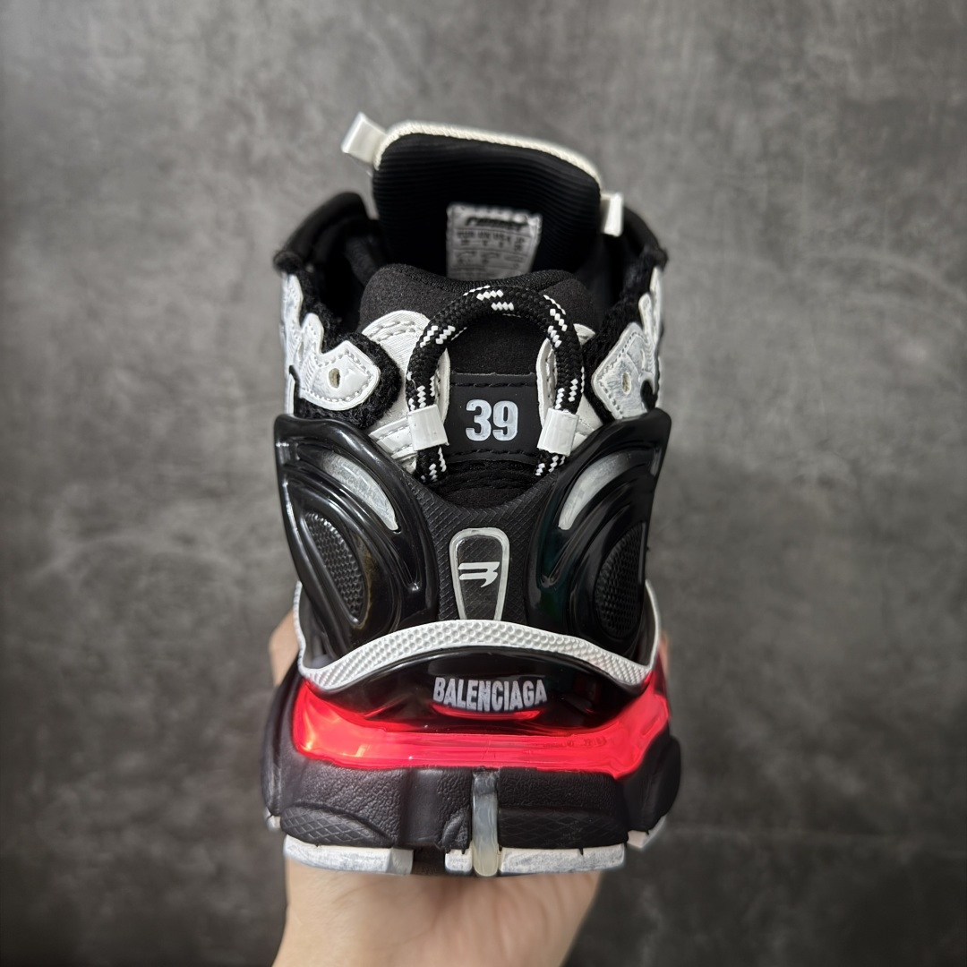 Black White Colorblock Chunky Sneakers Heel Red Decor Thick Sole Breathable Mesh Non Slip Street Casual Running Shoes Unisex